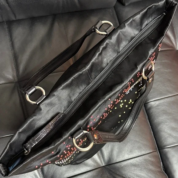 Coach (Rehab) Black Studded Tote Bag with Multicolor Accent - Picture 7 of 17